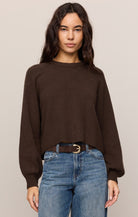 Dark brown balloon sleeve sweater 