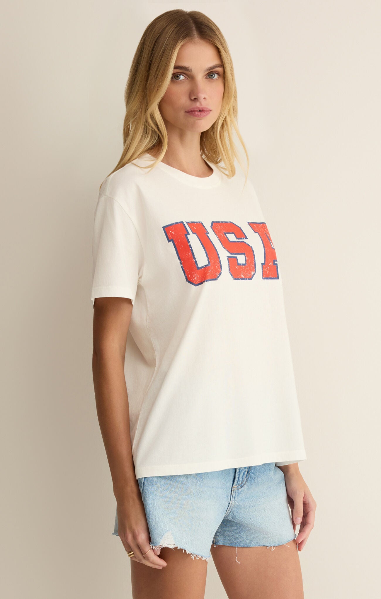 Z Supply - USA Boyfriend Tee - Sea Salt - happenstance.