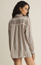 Z Supply - The Perfect Stripe Button Up - Island Coconut - happenstance.