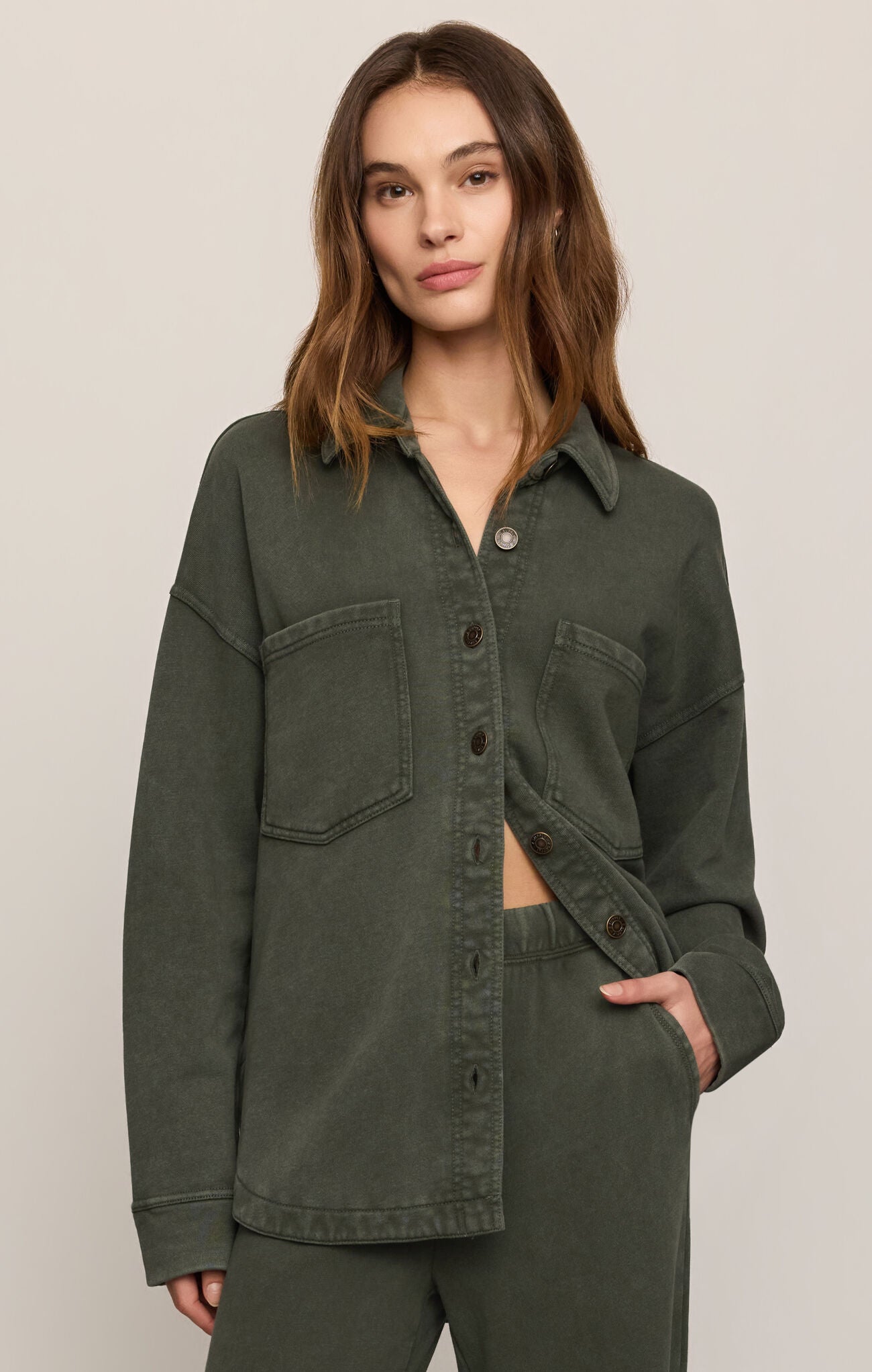 Dark green knit jacket 