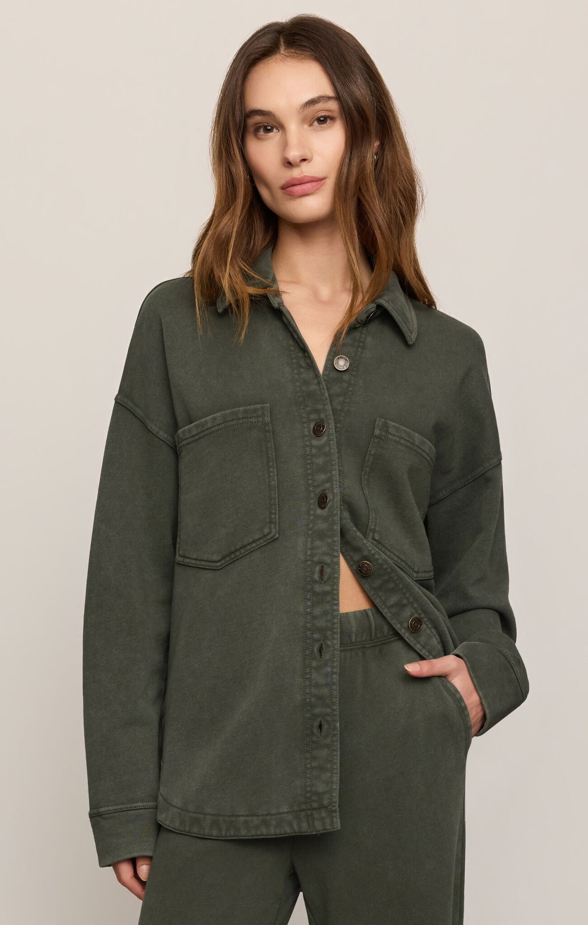 Dark green knit jacket 