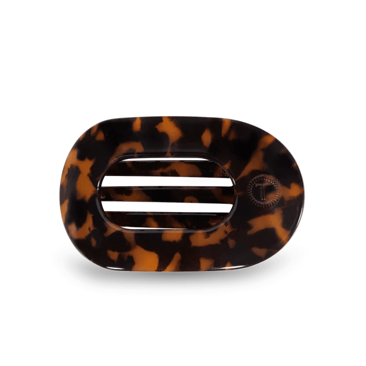 Teleties Medium Flat Round Hair Clip - Tortoise - happenstance.