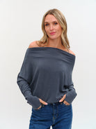 Slate off shoulder top 