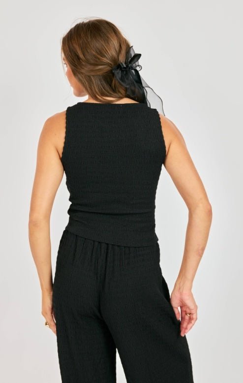 Howdy Textured Smocked Tank - happenstance.