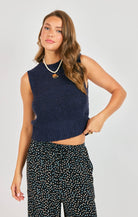 Tegan Textured Knit Sweater Vest - happenstance.