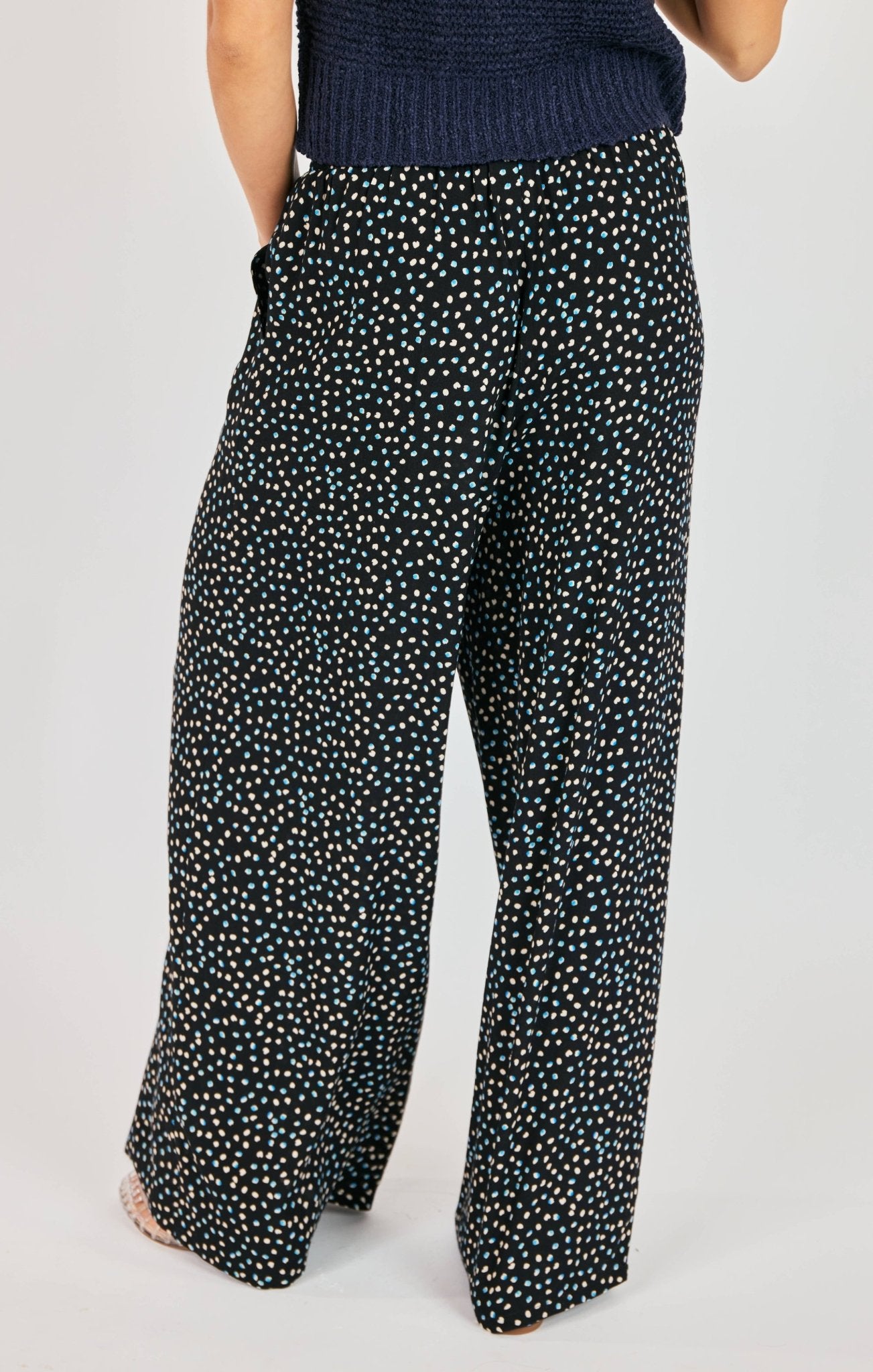 New Romance Wide Leg Polka Dot Drawstring Pants - happenstance.