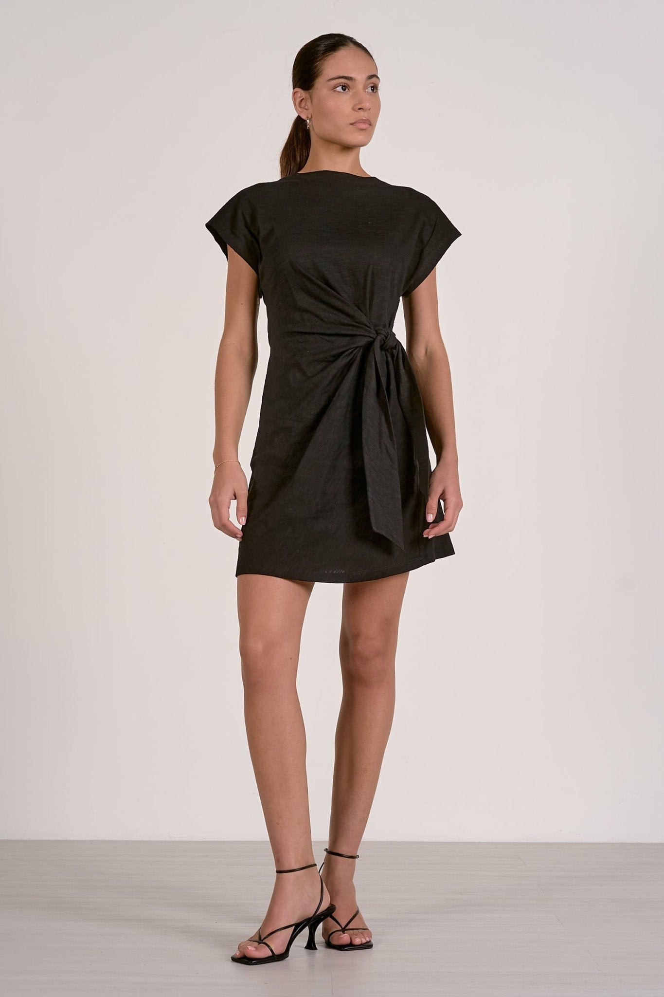 Short Sleeve Ruch Knot Dress - happenstance.