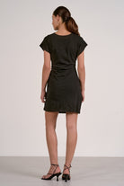 Short Sleeve Ruch Knot Dress - happenstance.