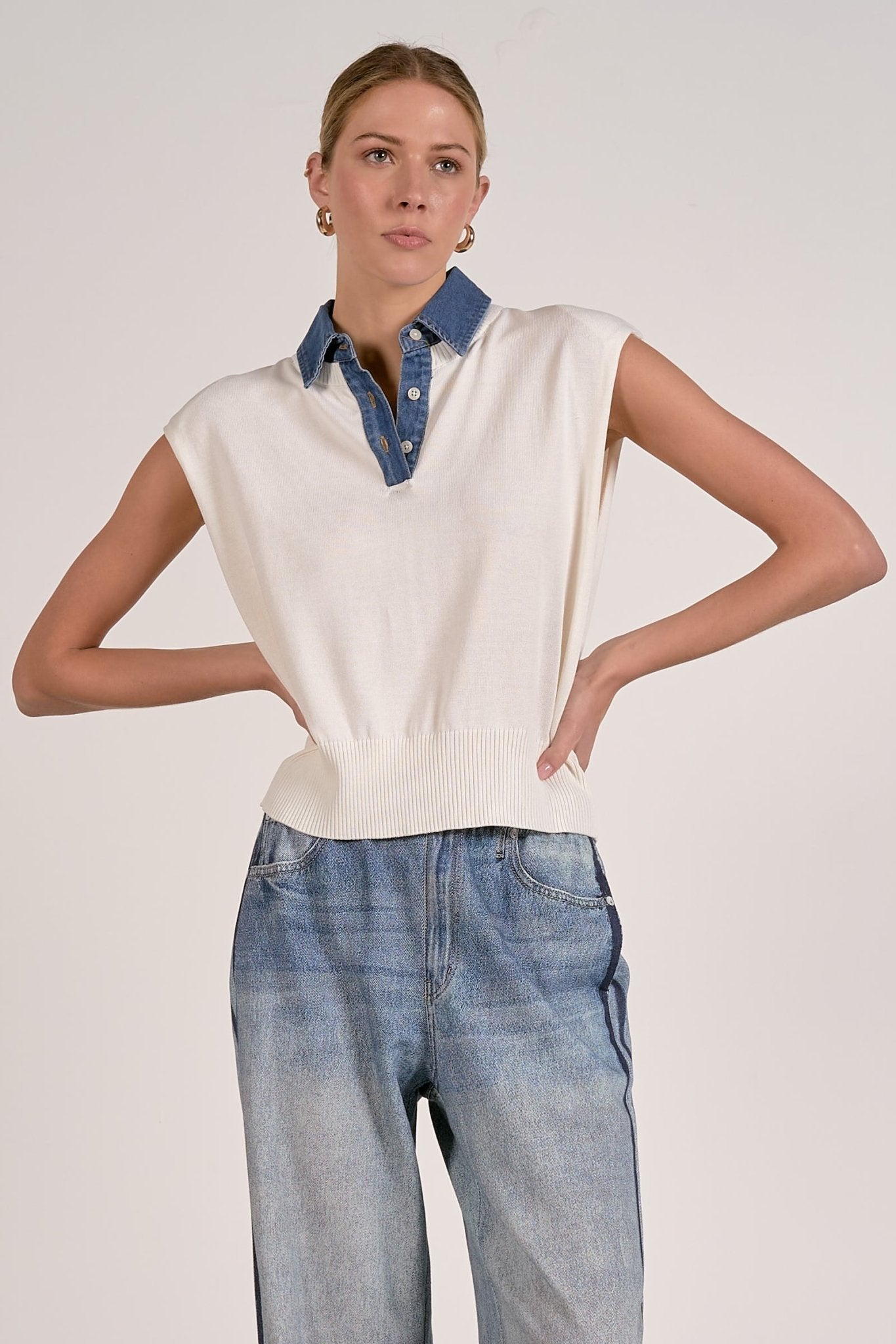 Carmen Polo Sweater Vest - happenstance.