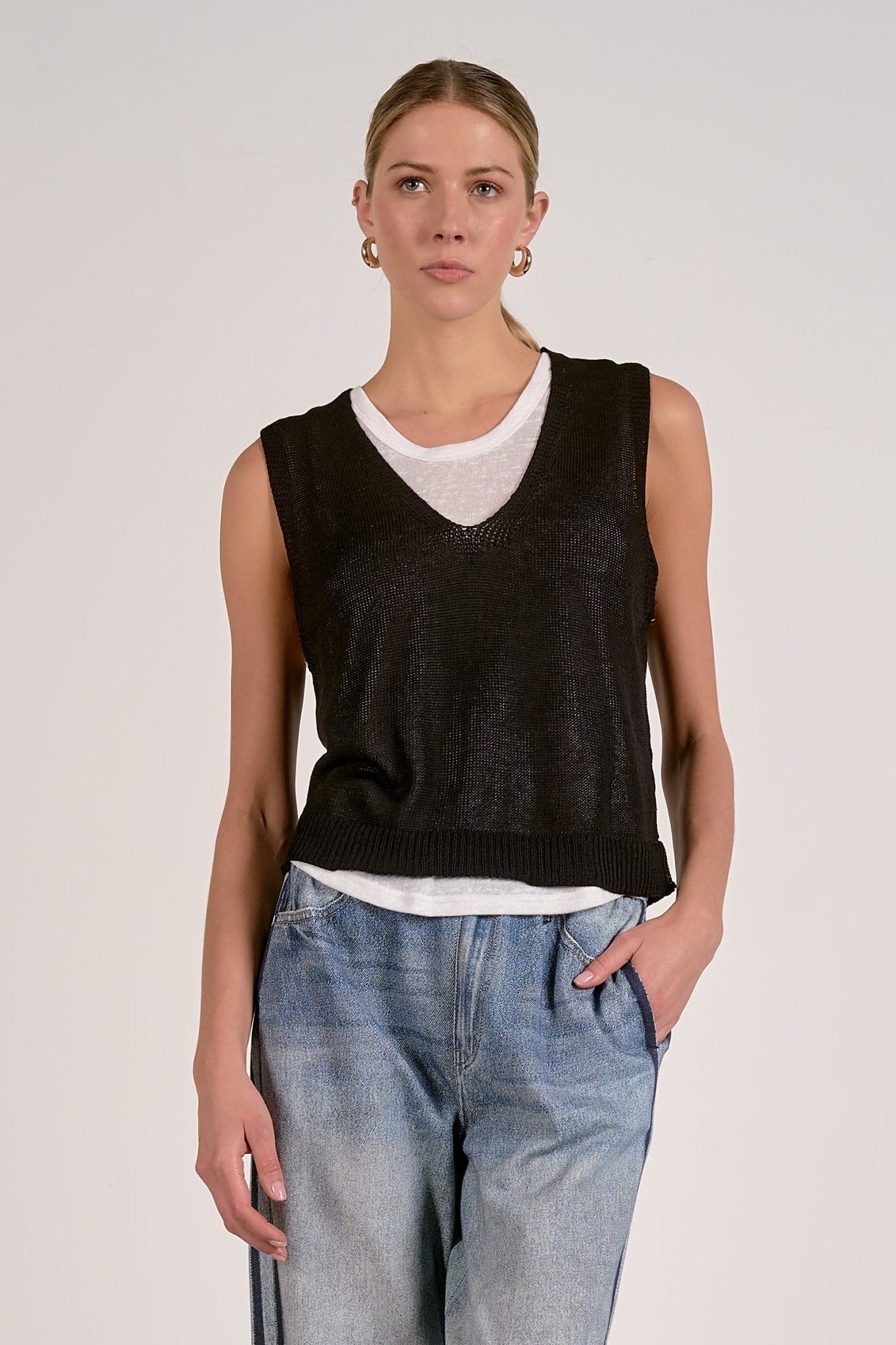 Ashlyn Layered Sweater Tank - happenstance.