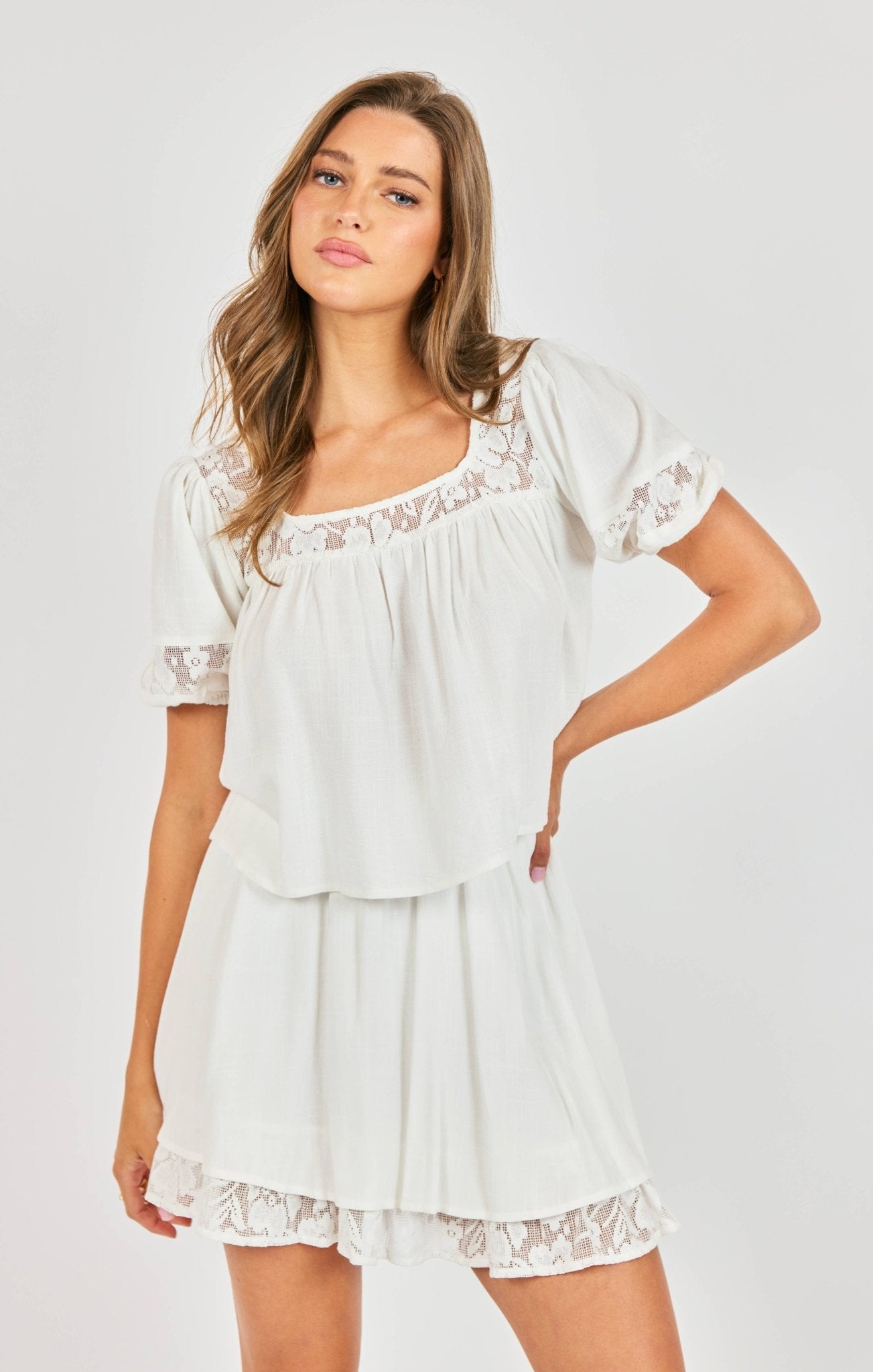 Misty Lace Inset Top - happenstance.