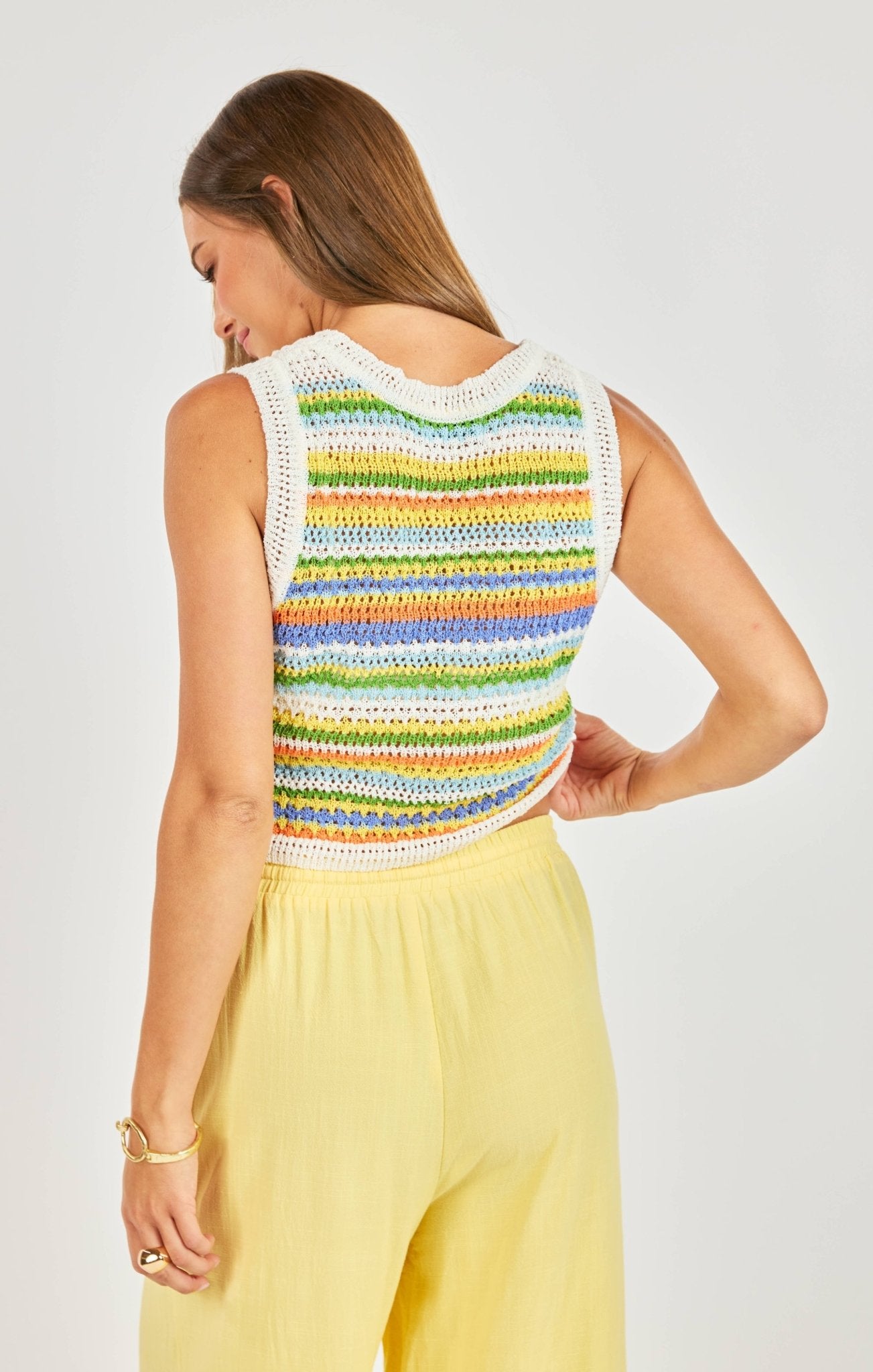Sylvia Stripe Sweater Vest - happenstance.