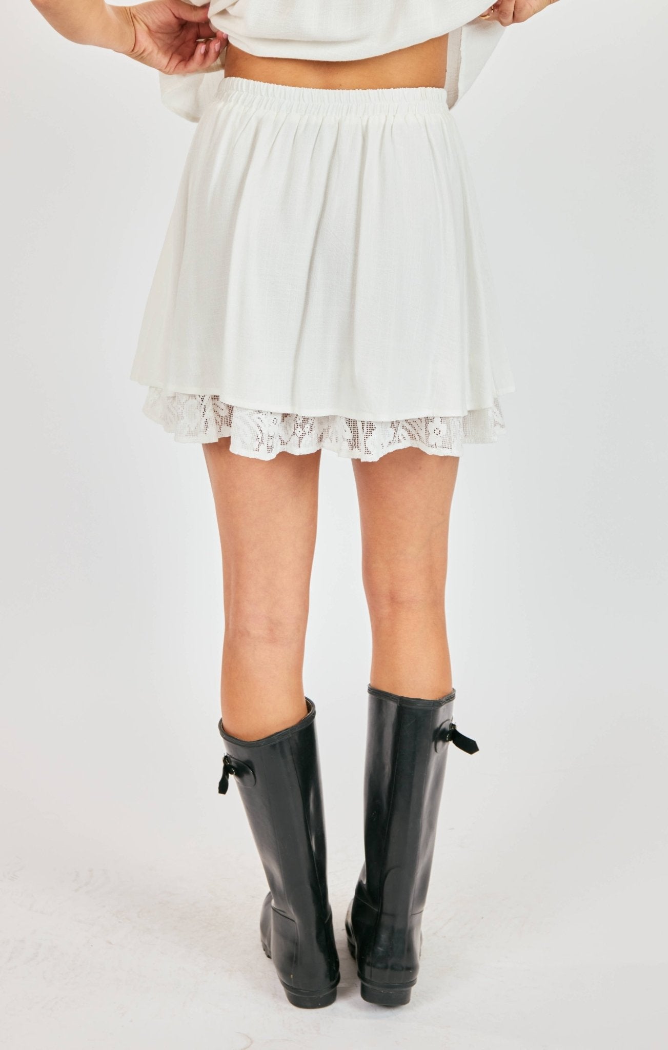 Misty Layered Lace Mini Skirt - happenstance.