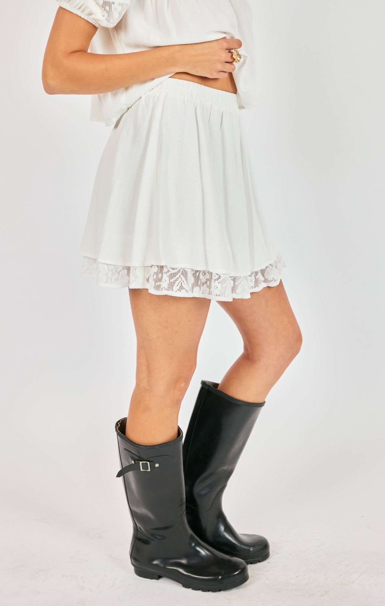 Misty Layered Lace Mini Skirt - happenstance.