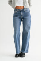 Mid Rise Slim Wide Leg - Medium Wash - happenstance.