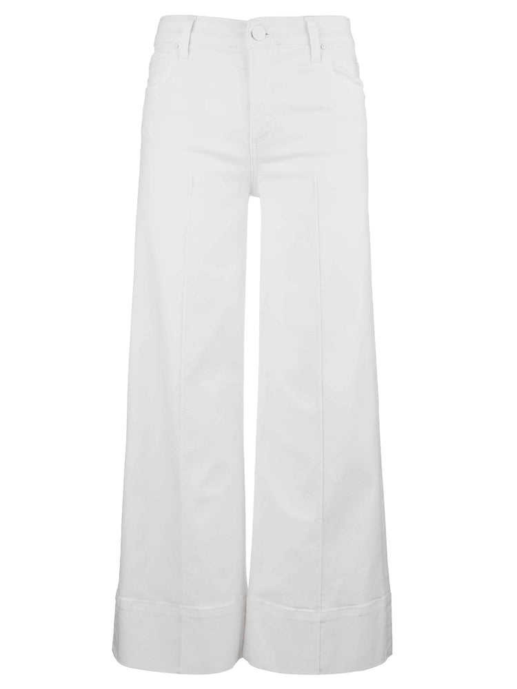 KUT from the Kloth - Meg High Rise Front Pin Tuck Wide Leg - Optic White - happenstance.