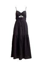 Black ruched maxi dress