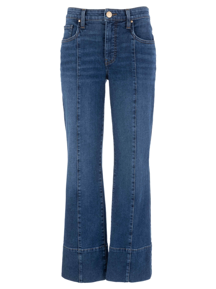Medium wash anke flare jeans 