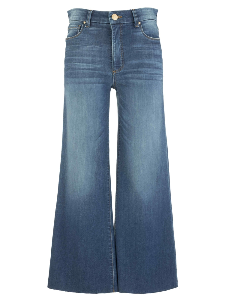 Medium wash wideleg jeans 