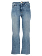 High rise ankle flare medium wash jean 