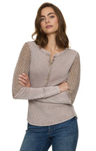 Grey cable Henley top