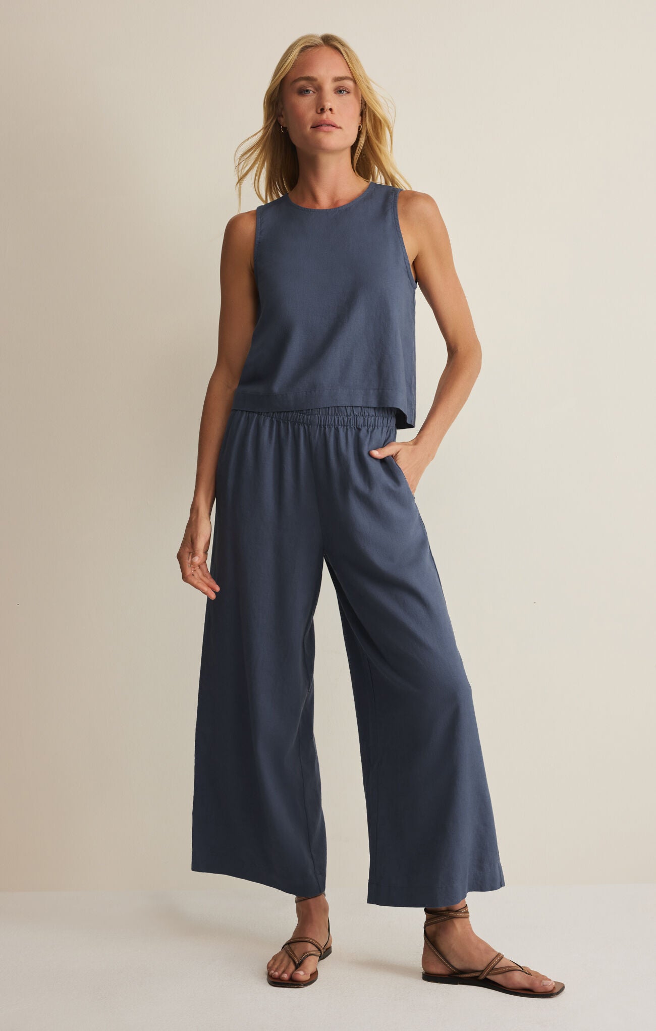 Z Supply - Scout Linen Pant - Vintage Indigo - happenstance.