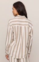 Z Supply - The Perfect Striped Button Up - Light Toffee - happenstance.