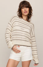 Z Supply - Darby Stripe Sweater - Sandstone - happenstance.